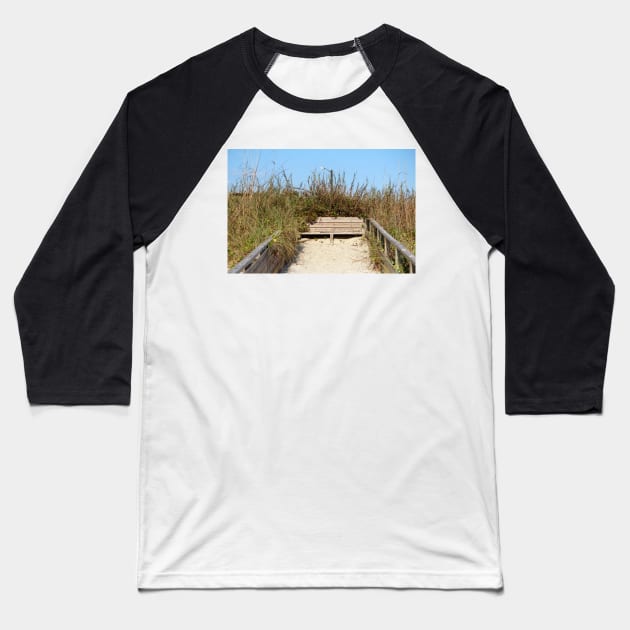 Beach Bench Baseball T-Shirt by Cynthia48